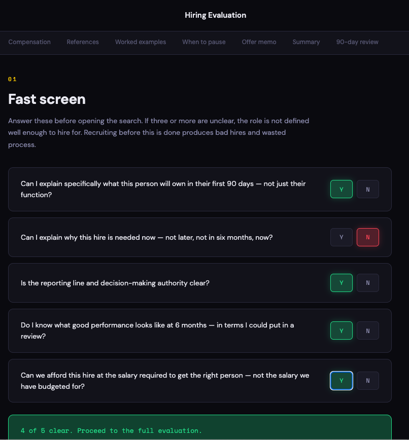 Hiring Evaluation interview scorecard